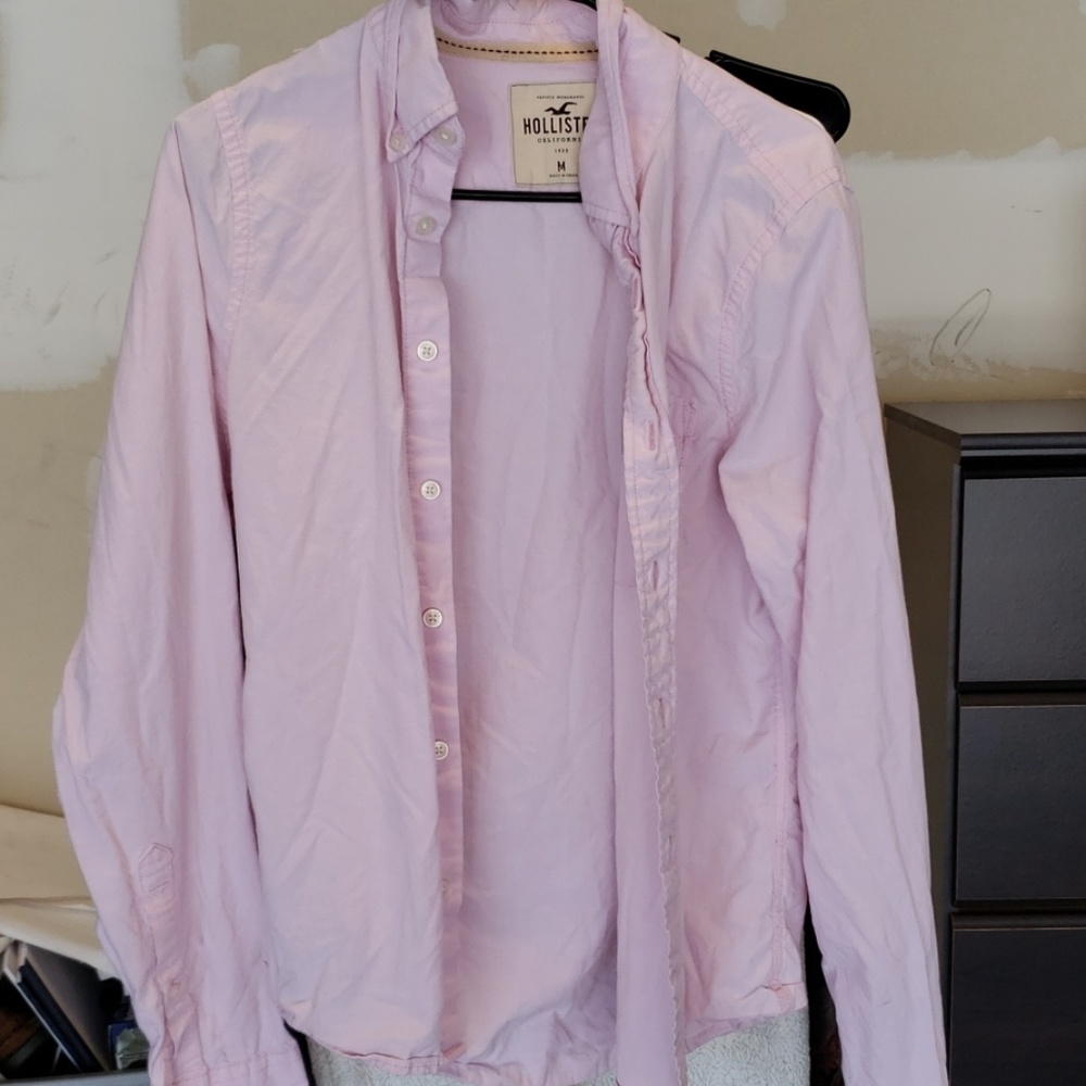 Mens pink button up